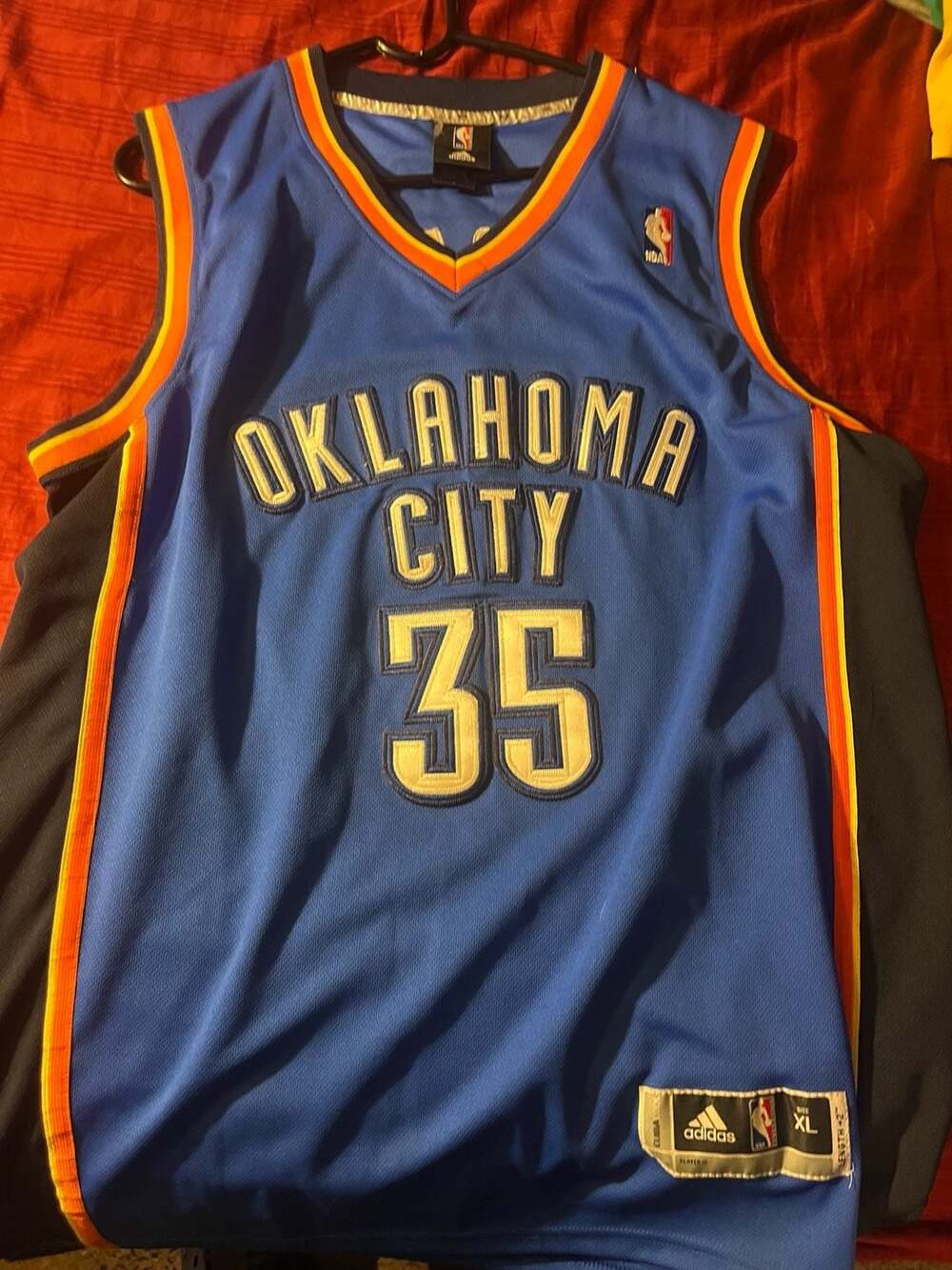 Adidas Oklahoma City Thunder Kevin Durant 35 NBA Jersey Size XL